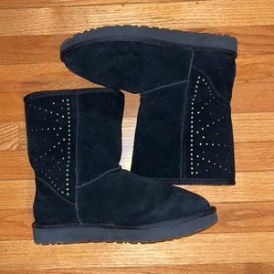 Womens black jewel encrusted Ugg boots